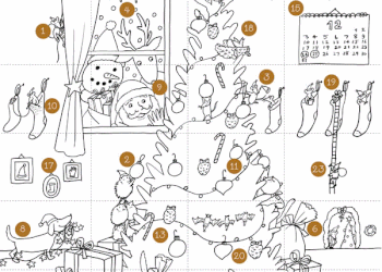 Le calendrier de l'avent à colorier